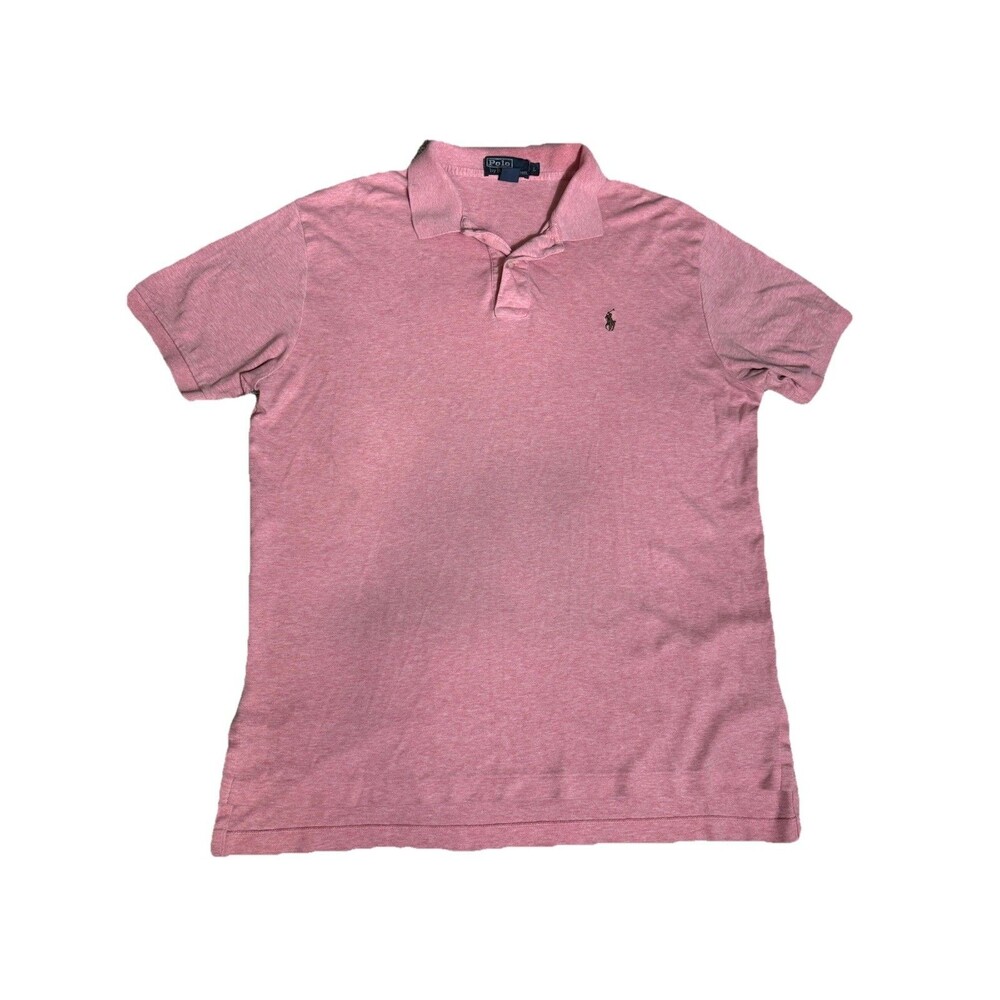 Polo Ralph Lauren Polo Shirt Mens L Silver Tag Cotton Red Heather